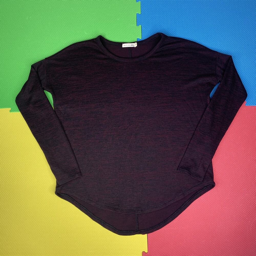Rag & Bone Womens Hudson Sweater Womens Scoop Neck Black Red Pullover Size XS